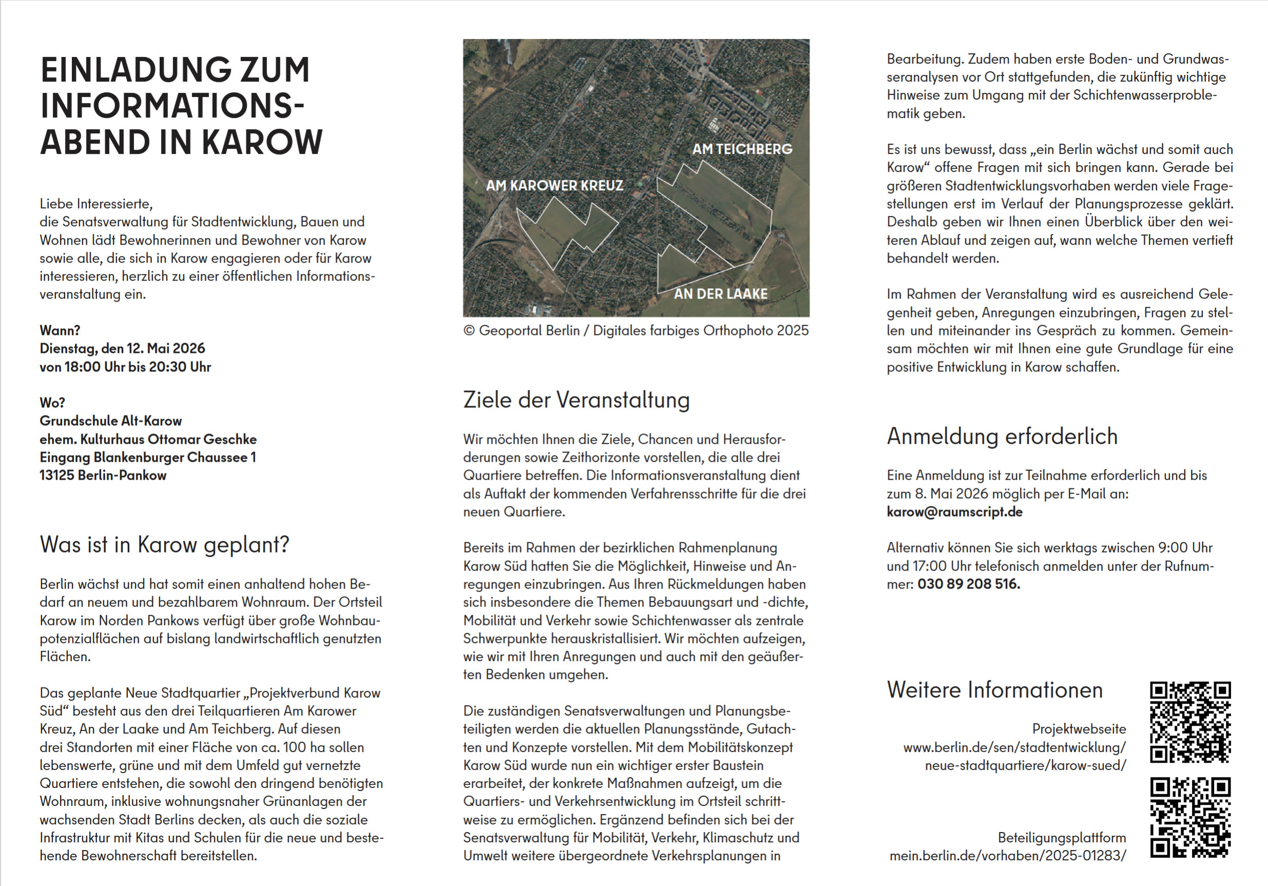 Informationsveranstaltung Karow am 12. Mai 2026 